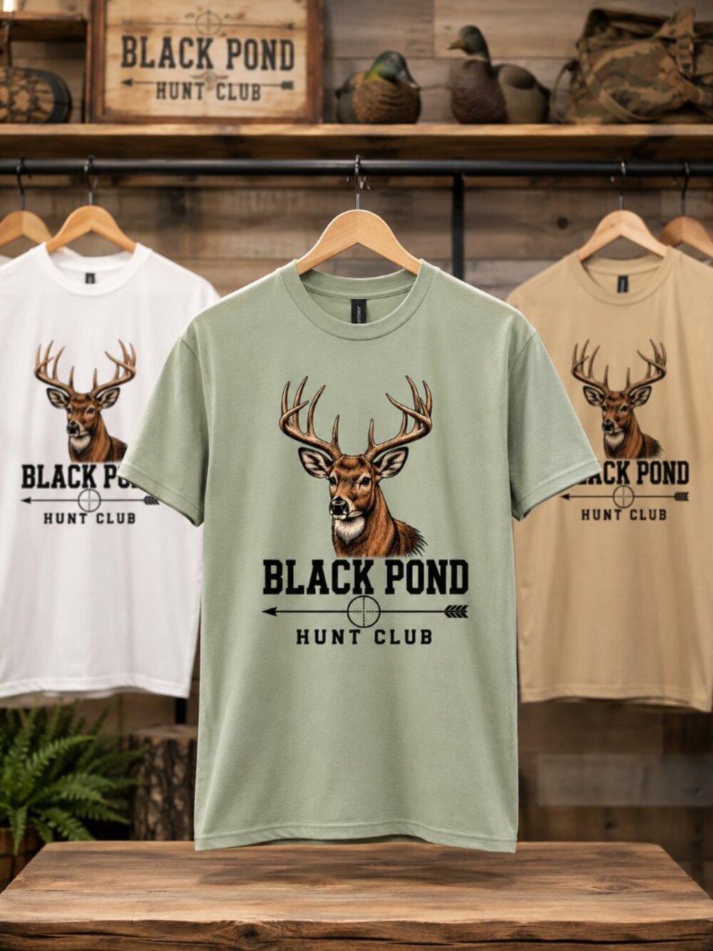 Black Pond Deer Hunt Club T-shirt White Unisex